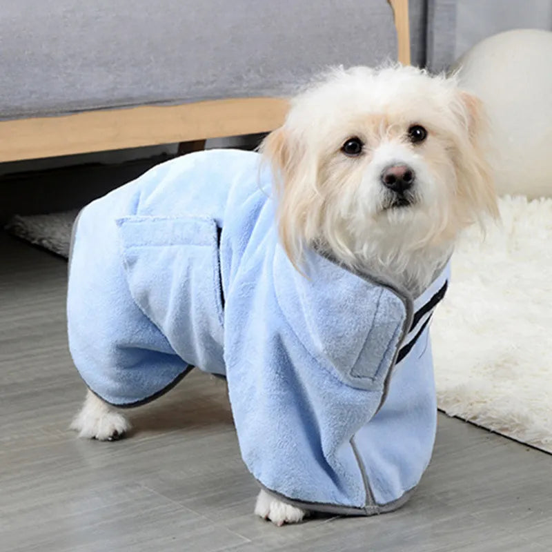 Quick-Dry Dog Bathrobe — Super-Absorbent Microfiber Towel Robe