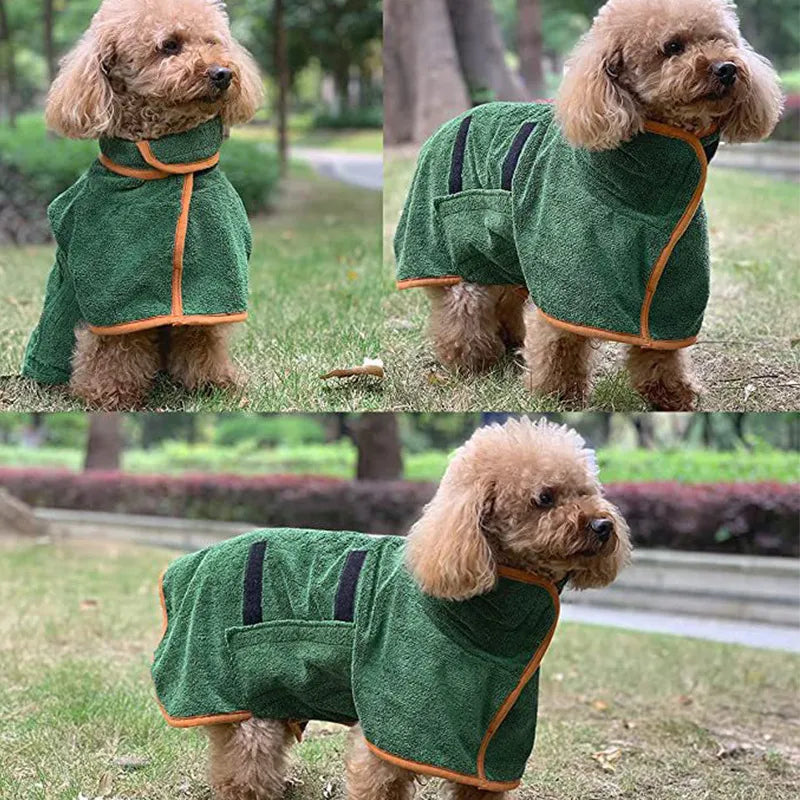 Quick-Dry Dog Bathrobe — Super-Absorbent Microfiber Towel Robe