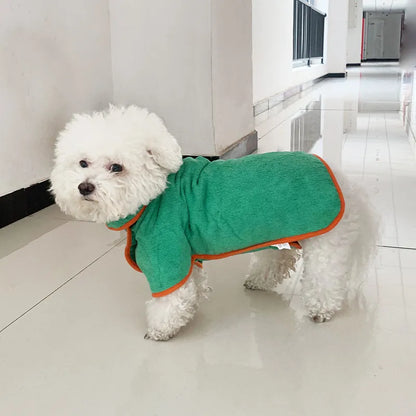 Quick-Dry Dog Bathrobe — Super-Absorbent Microfiber Towel Robe