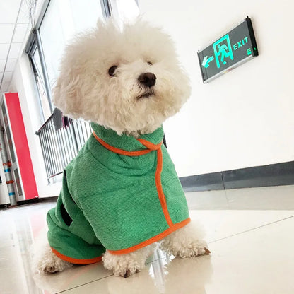 Quick-Dry Dog Bathrobe — Super-Absorbent Microfiber Towel Robe